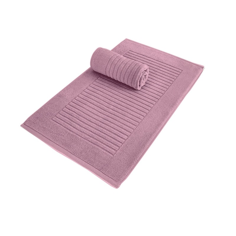 Brampton Plush Absorbent Non-Slip Cotton Bath Mat Set of 2 - Mauve