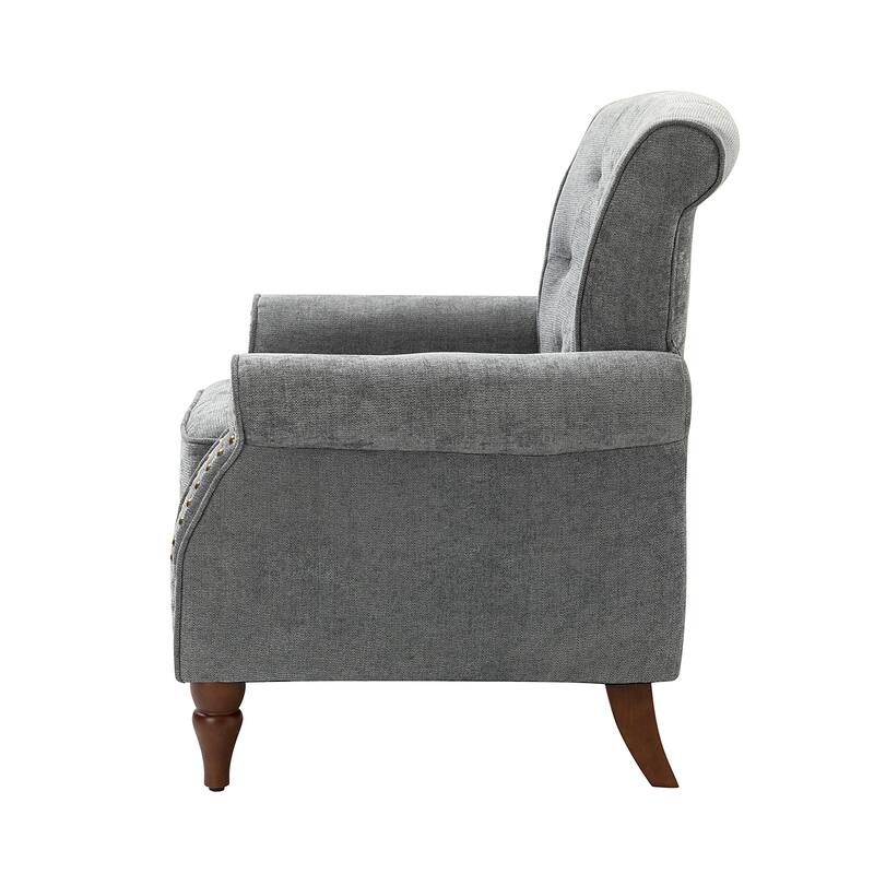 Indiges Comfy Upholstered Accent Armchair with Tufted Back Set of 2 for Bedroom Reading Office