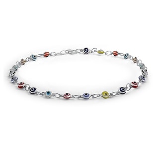Bling Jewelry Multi Color Anklet Sterling Silver Evil Eye Ankle Bling Jewelry Multi Color Anklet Sterling Silver Evil Eye Ankle Bracelet 10in On Free Shipping Orders Over 45 17954965