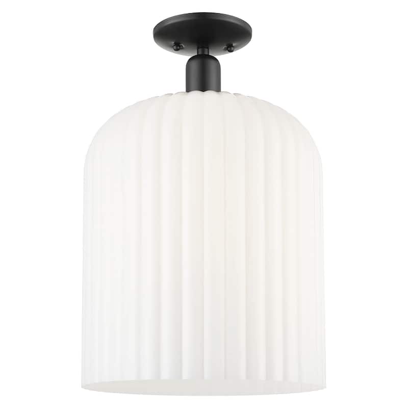 Innovations Lighting 716-1C-G559-12GWH Bridal Veil 12" Wide Semi-Flush - Matte Black