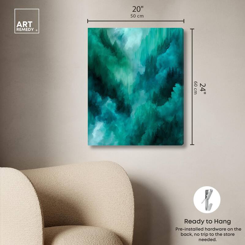 Textured Teal II Canvas by Art Remedy, Gallery Wrapped