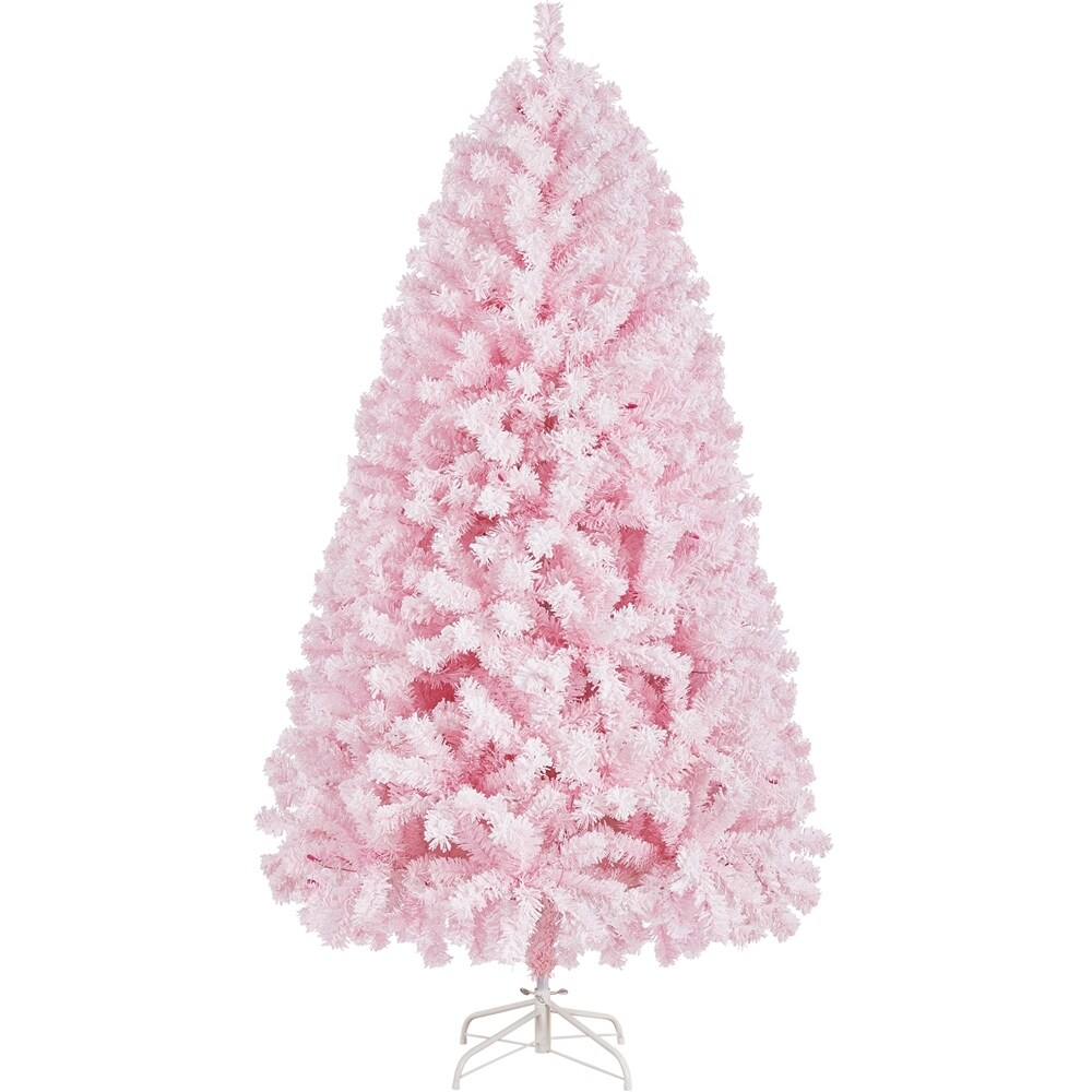 Yaheetech Pre-lit Flocked Artificial Christmas Tree Snow Frosted Christmas  Tree, Pink - On Sale - Bed Bath & Beyond - 36329991