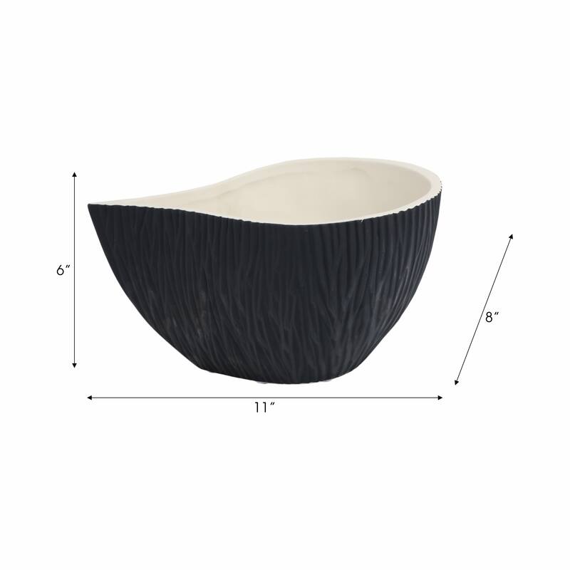 Teardrop Textured Decorative Bowl for Home Decor - Black and White