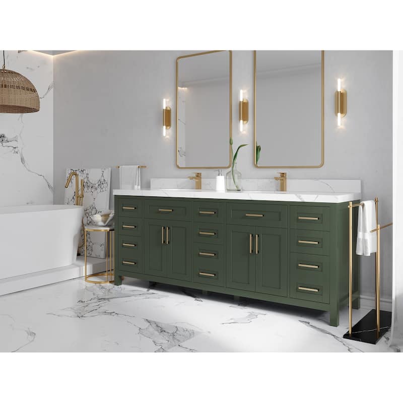 Willow Collections 84 in. W x 22 in. D Cambridge Double Sink Bathroom Vanity with Countertop