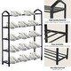 preview thumbnail 5 of 5, 31 in. H 15-Pair 5-Tier Black plastic Shoe Rack, Sturdy Shoe Shelf Storage for Bedroom, Entryway and Hallway