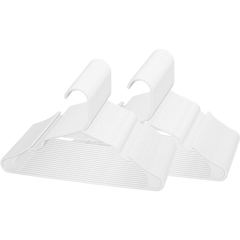 Royale Plastic Hangers For Clothes - Ideal For Everyday Standard Use - White - Pack of 60