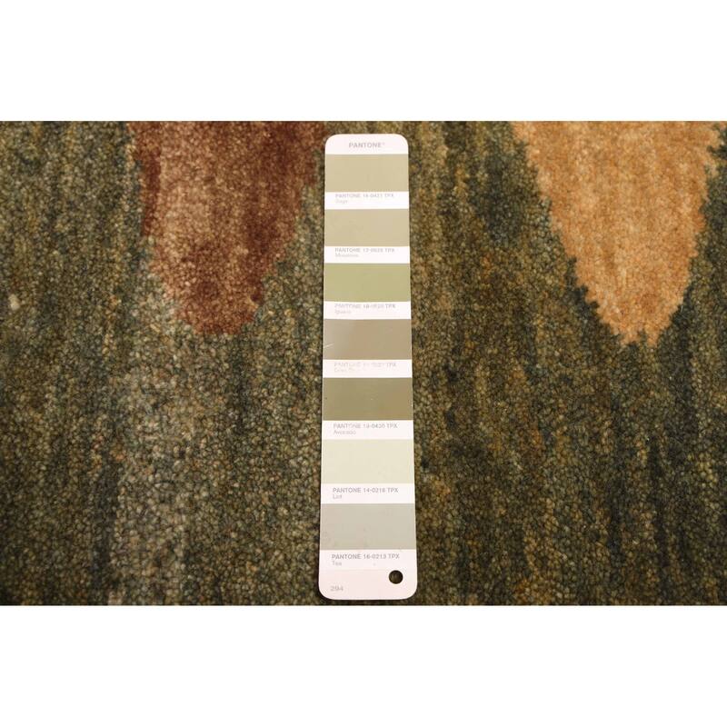 ECARPETGALLERY Hand-knotted Peshawar Ziegler Green Wool Rug - 5'0 x 6'11