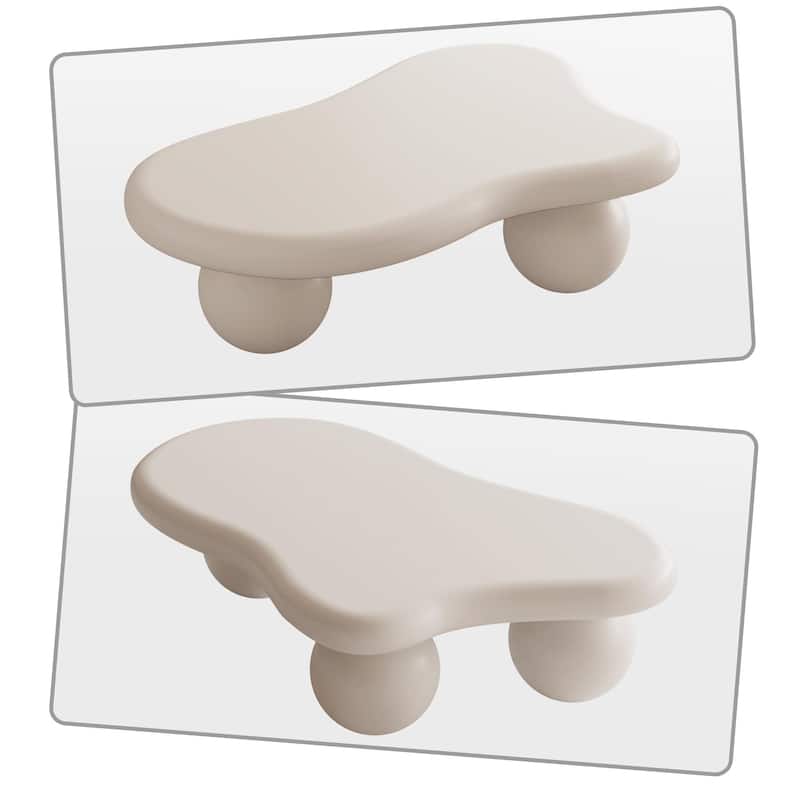 Modern Minimalist Cloud Coffee Table with Wood Legs for Bedrooms, Living Rooms and Lounges