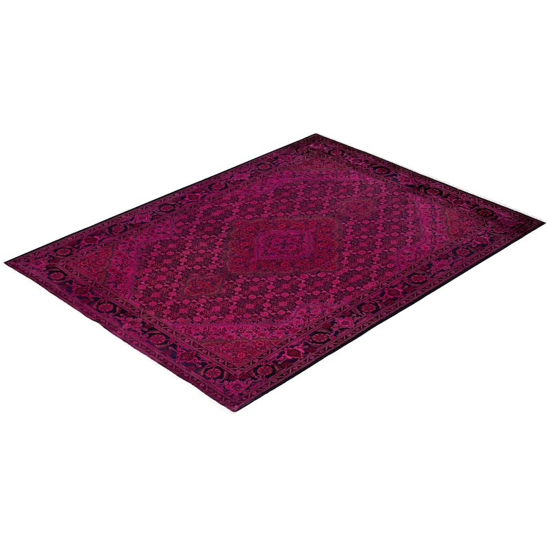 Overdyed One-of-a-Kind Hand-Knotted Area Rug - Purple - 4' 10" x 6' 4"