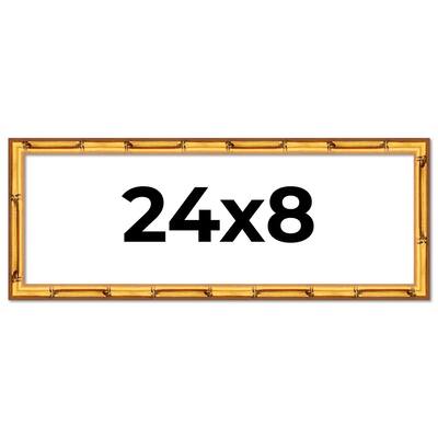 24x8 Frame Gold Bamboo Picture Frame - Complete Modern Photo Frame