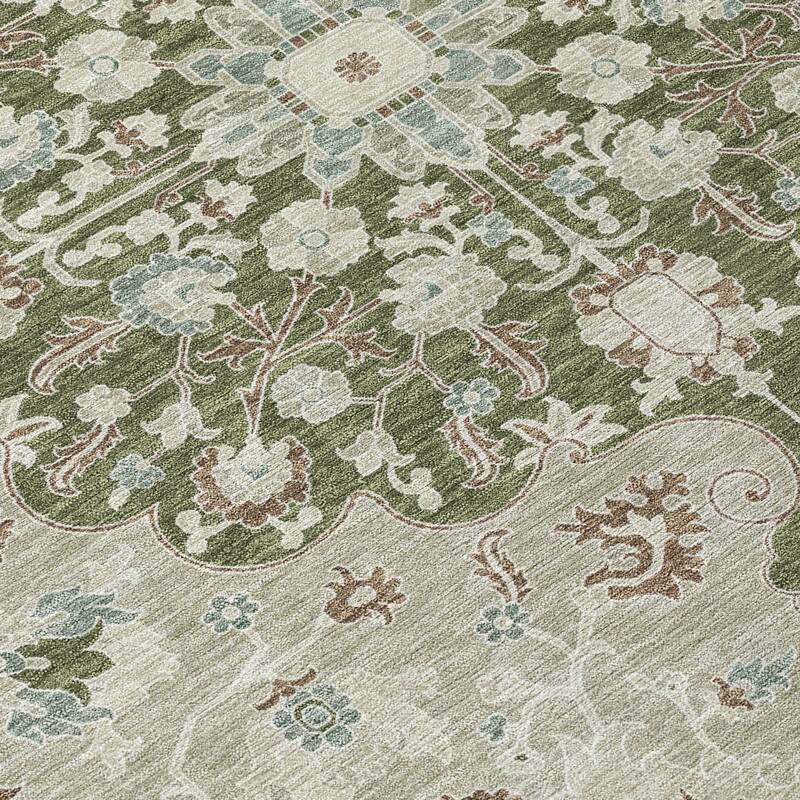 Machine Washable Indoor/ Outdoor Traditional Savannah Chantille Rug