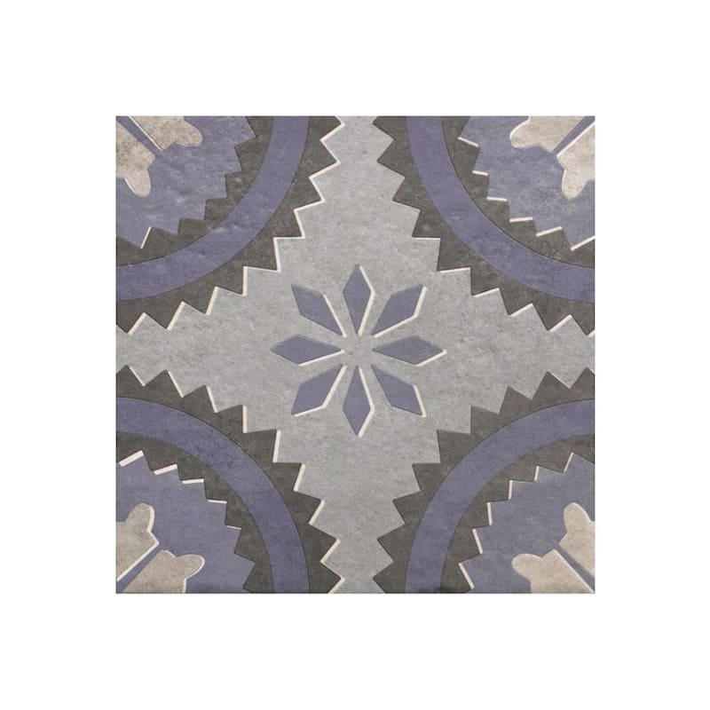 Verity Poppy 8x8 Matte Porcelain Encaustic Tile - Floor, Wall, Backsplash