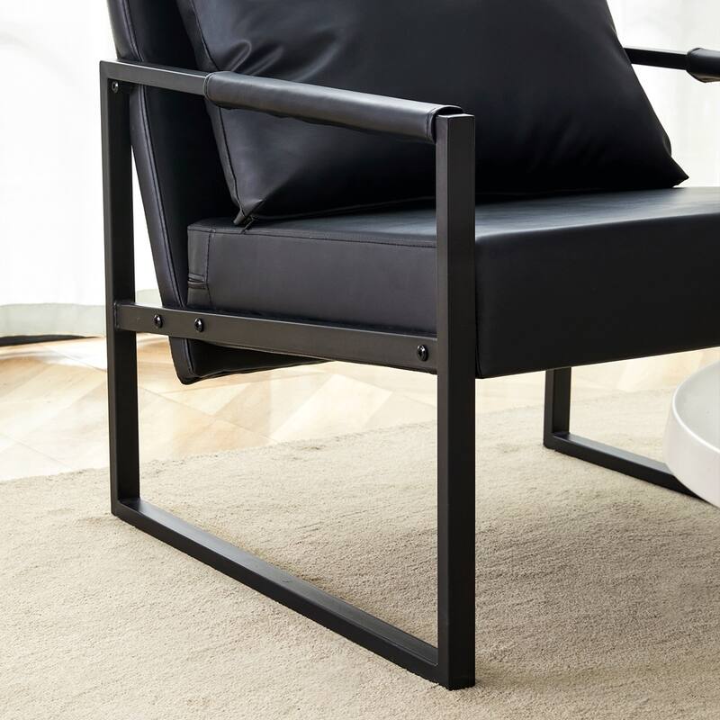Classic PU Leather and Metal Frame Chair