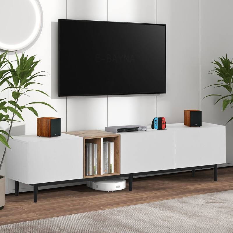 Modern TV Stand for 80'' TV with 3 Doors