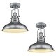 preview thumbnail 7 of 5, 1-light 11 Inch Oil Rubbed Bronze Semi Flush Mount Grey - 2 Pack