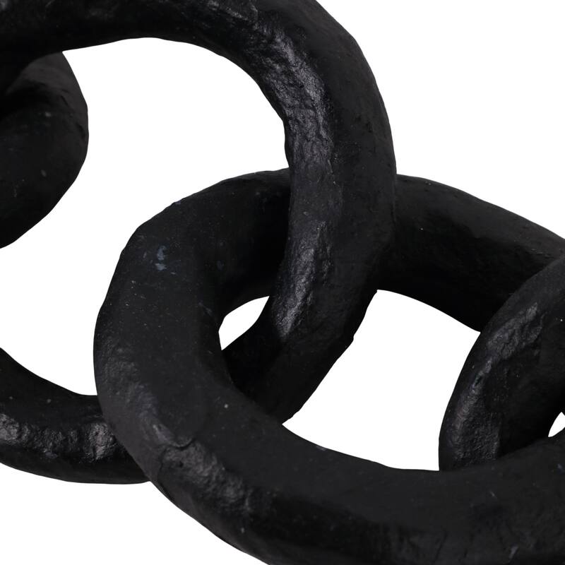 Metal Object Linked Rings Sculpture Interlocking Circular Chain Design