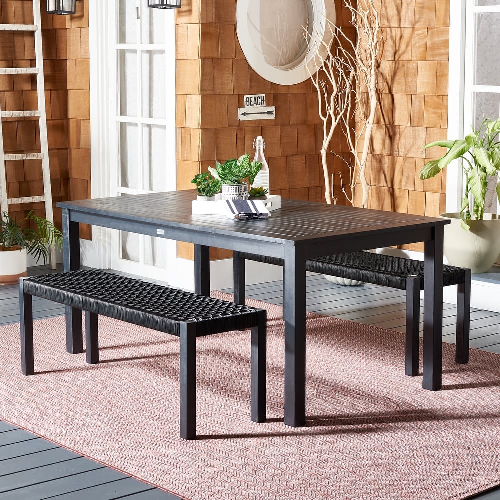 SAFAVIEH Akmaral Table & 2-Bench Dining Set - 35Wx50Dx29H