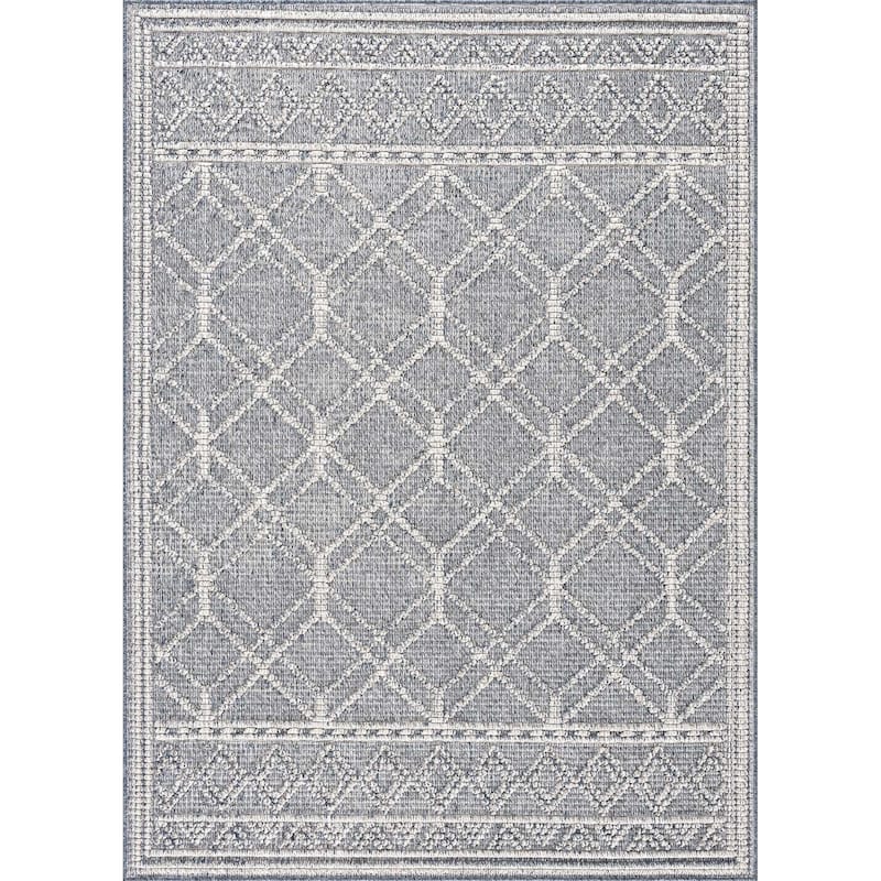 Hauteloom Butch Living Room, Bedroom Patio Outdoor Area Rug - Farmhouse - Taupe,Beige - 2' x 3'