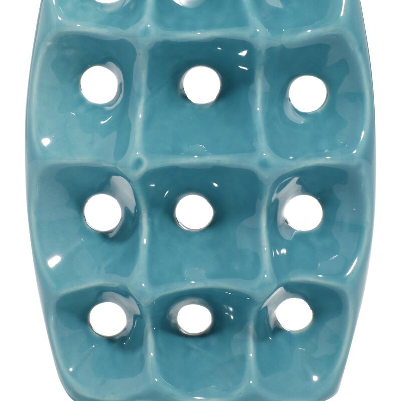 Ceramic Decorative Vase with Varying Patterns - Set of 3 Silver or Blue - Roche River Decor