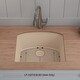 preview thumbnail 2 of 5, 23 Inch Lexicon Platinum Quartz Composite Drop-in Undermount D-Shaped Single Bowl Galaxy Beige Kitchen Sink LP-2321D-B-SO