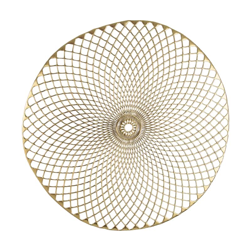 Home Details 4 Pack Cut Out Round Placemats - 14.96" x 14.96" x 0.02" - Set of 4 - Gold