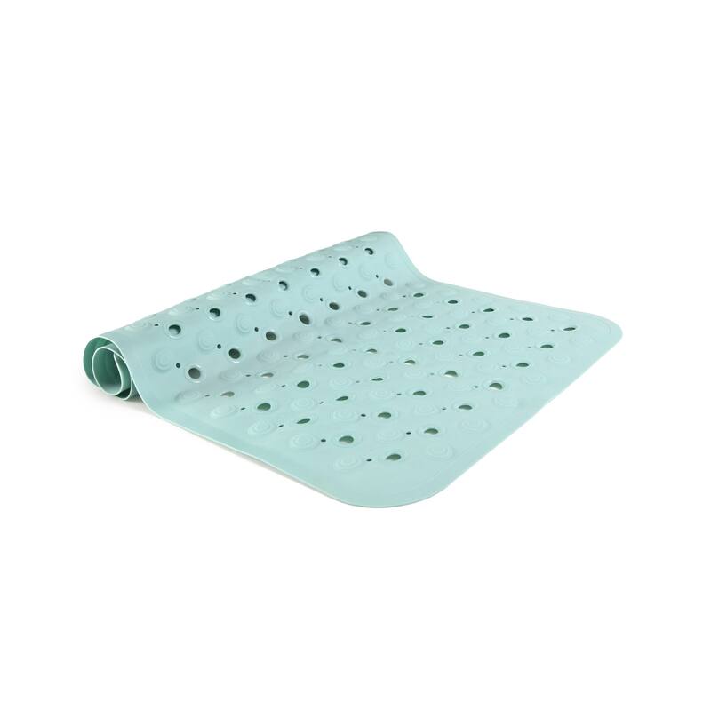 Kenney TPE Bath Shower, and Tub Mat, 15.5" W x 27.75" L - Dusty Blue