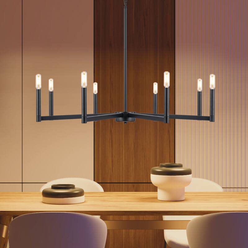 Starskys 8-Light Dimmable Mid-Century Modern Candle Chandelier