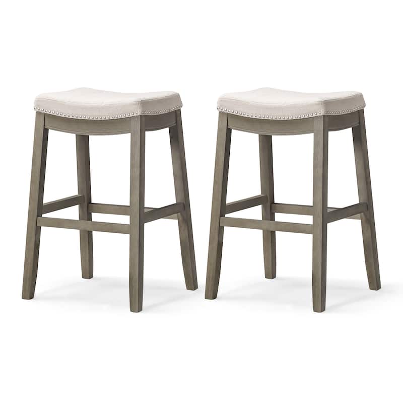 Maven Lane 31" Sophia Backless Bar Height Kitchen Stool - Set of 2 - Aged Grey