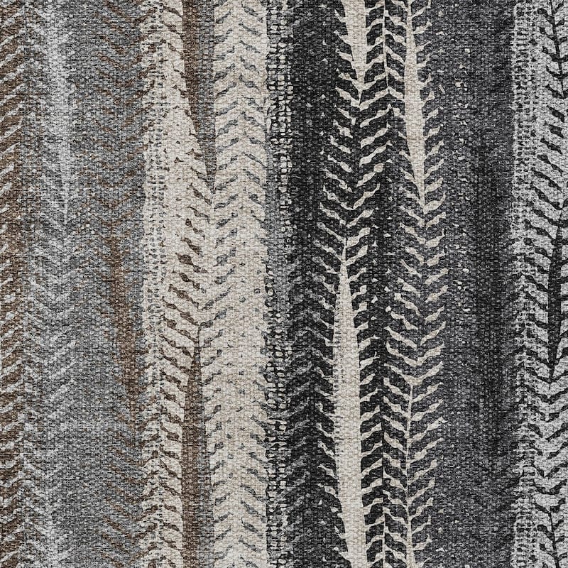 HomeRoots Botanical Leaves Transitional Rectangle Outdoor Rug