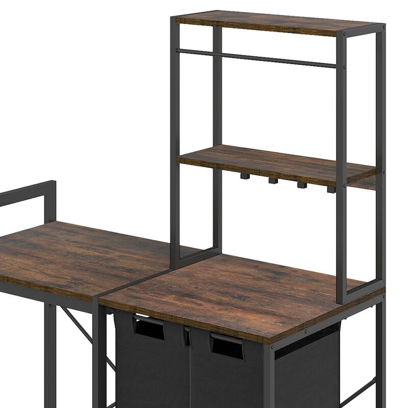 Moasis Laundry Room Organization,Over-Washer and Dryer Shelves with Removable Pull-Out Hamper