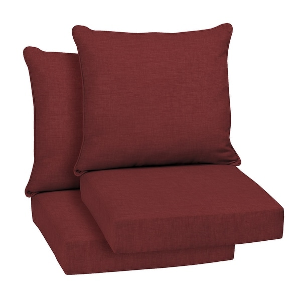 Arden Selections Leala Ruby Red Outdoor Deep Seat Cushion Set On