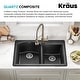 preview thumbnail 7 of 42, KRAUS Forteza Granite 33 inch 60/40 Undermount Drop-in Kitchen Sink