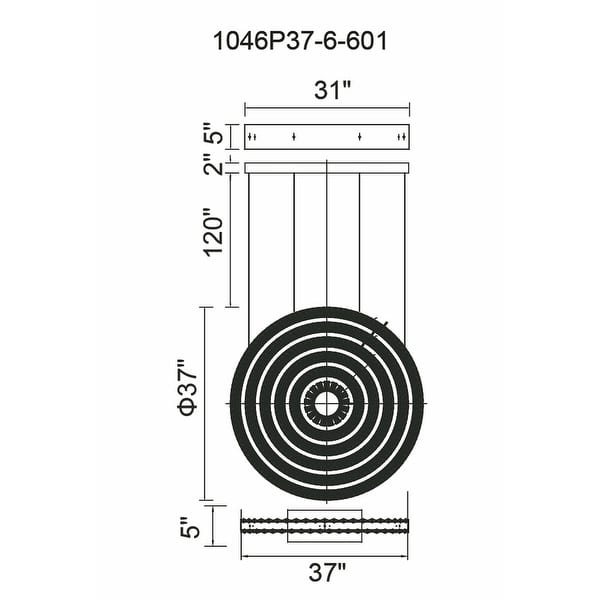 CWI Lighting Celina Integrated LED 37in Round Chrome Chandelier - Bed ...