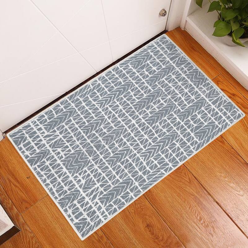 Sussexhome Heavy Duty Ultra Thin Non Slip Washable Cotton Indoor Rug - 2' x 3' - Gray