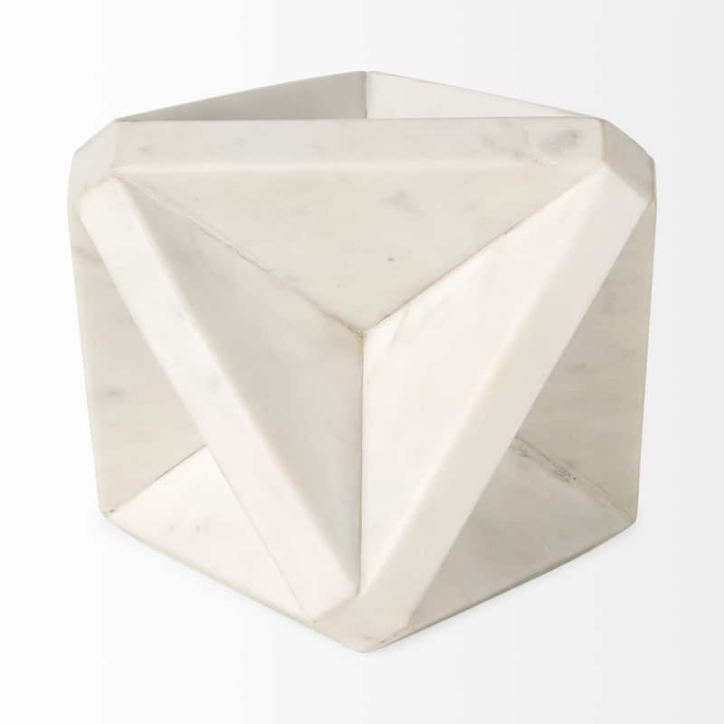 Sophia 5.5 L x 5.5 W x 8.5 H White Marble Decor Stand