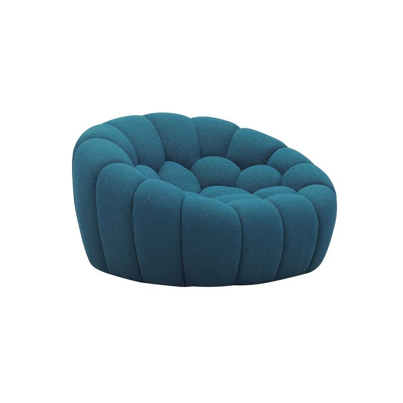 Divani Casa Yolonda Modern Curved Dark Teal Fabric Chair