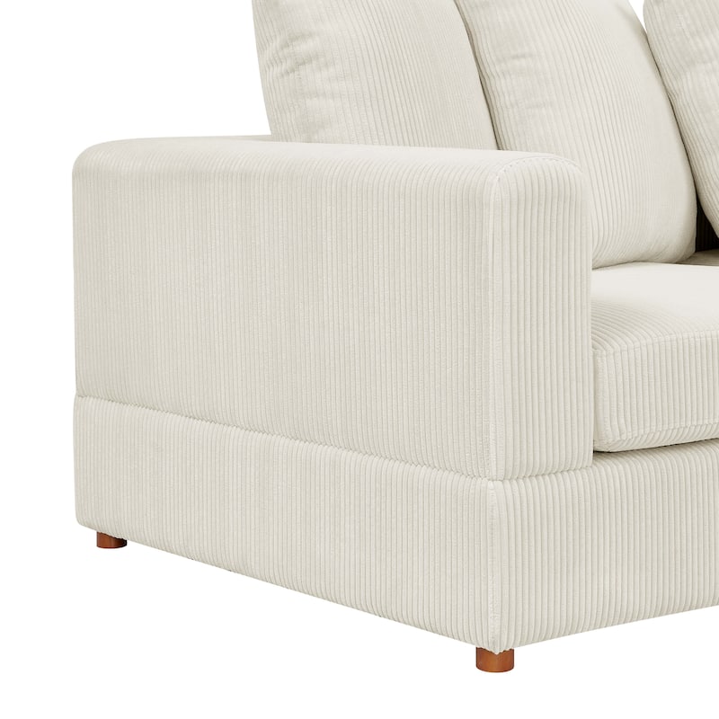 Haven Modular Corduroy Sectional - 6 Piece - 75" D x 116.5" W x 36" H