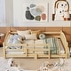 preview thumbnail 20 of 74, Montessori Solid Pine Floor Bed with Full-Length Safety Fence & Slatted Base by Harper&Bright Designs
