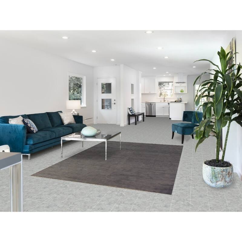 Gabbeh Modern Area Rug Hand-Knotted Strip Gray Wool Carpet - 5'7" x 7'10"