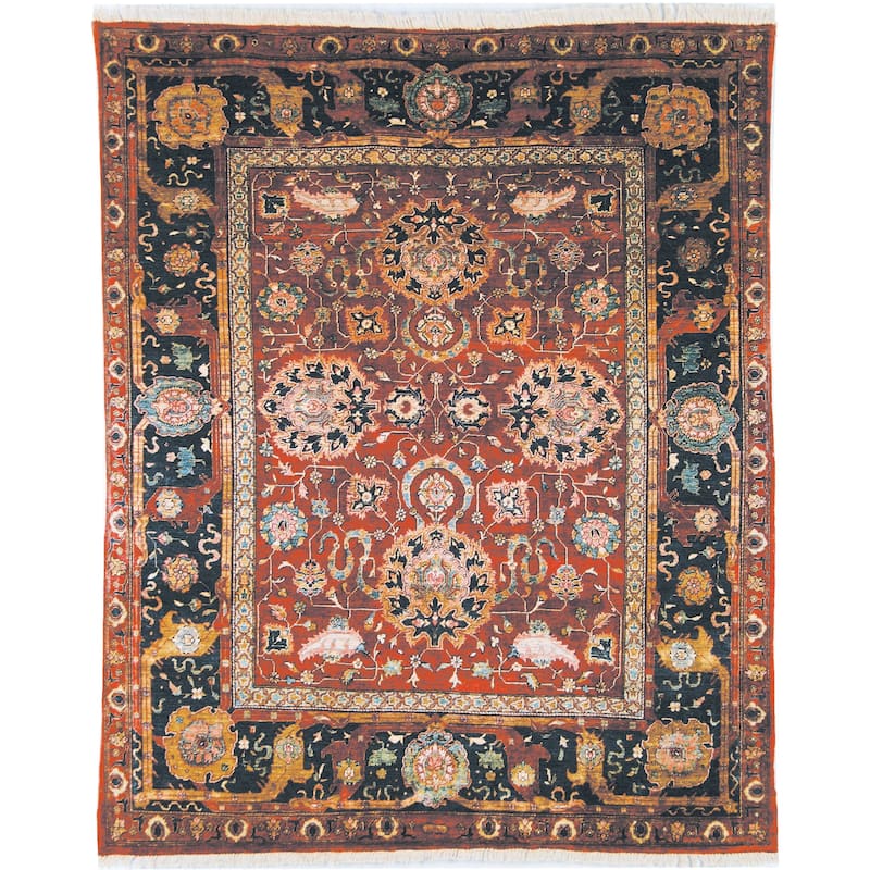 SAFAVIEH Couture Hand-knotted Peshawar Monalda Traditional Oriental Wool Rug - 5' x 8' - Red/Navy