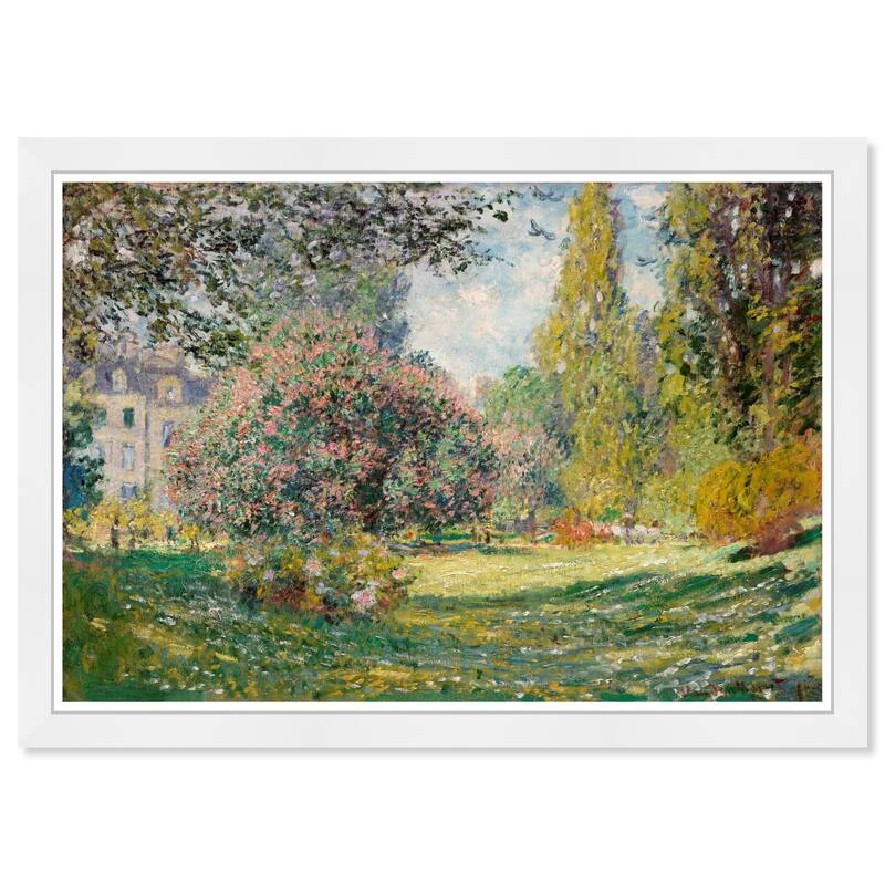 Wynwood Studio Prints Floral and Botanical Monet - The Parc Monceau Landscape Green and Traditional Wall Art Canvas Print