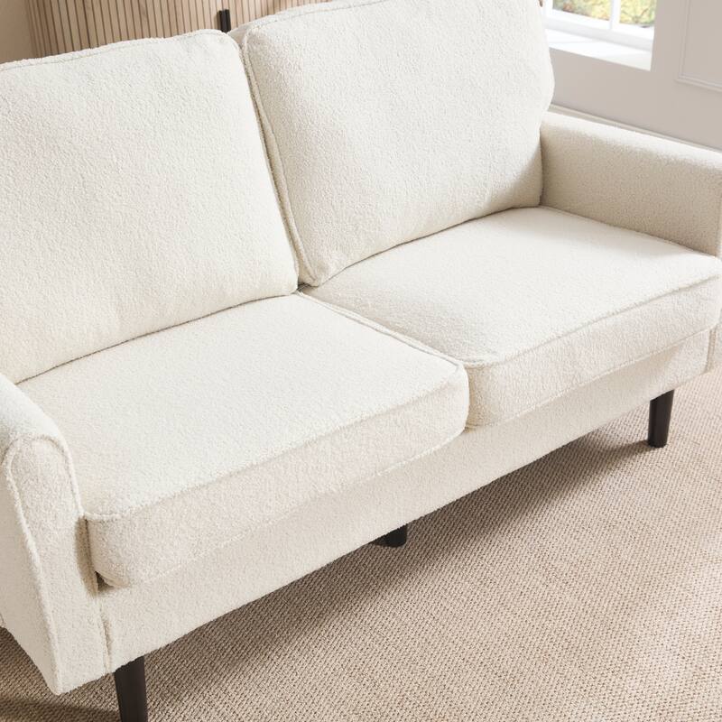 Loveseat Sofa,Mid Century Modern Love Seat, 2 Seater Sofa Couches For Living Room,Small Couch With Usb & Removable Pillow Cover