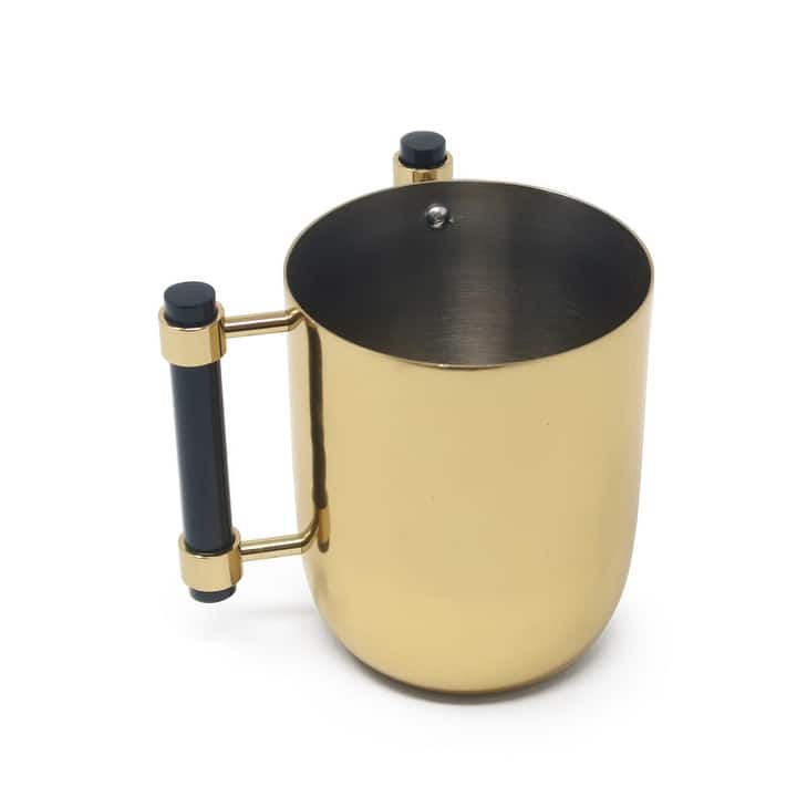 Metal Wash Cup Gold with Cylinder Handles - 5.1"H