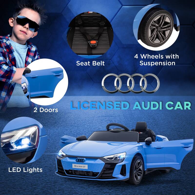 Aosom Kids Ride on Car, 12V Licensed Audi RS E-tron GT 3.1 MPH Electric Car for Kids