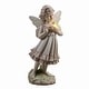 preview thumbnail 5 of 3, Girl Holding Butterfly Lighted Garden Statue Solar Powered LEDs