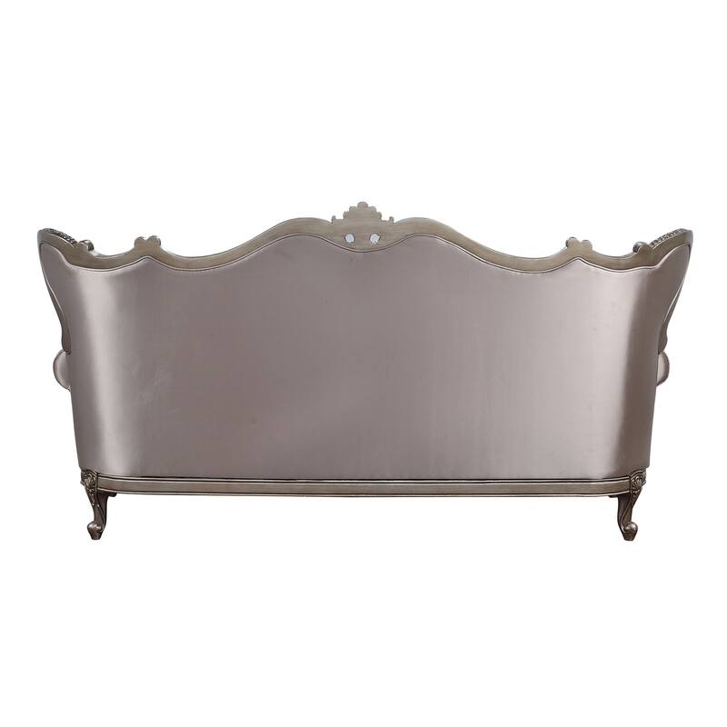 Hermione Champagne Button-Tufted Seatback with Floral Pattern Sofa