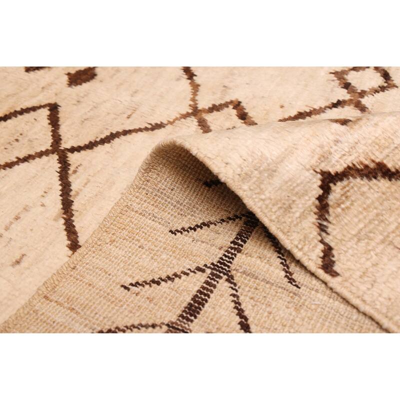 ECARPETGALLERY Hand-knotted Pak Finest Marrakesh Cream Wool Rug - 8'0 x 9'6