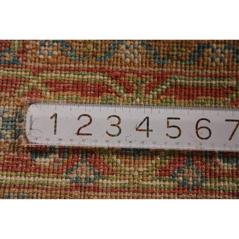 Vegetable Dye Heriz Serapi Rug Hand-Knotted Orange Wool Carpet - 2'10"x 4'0"