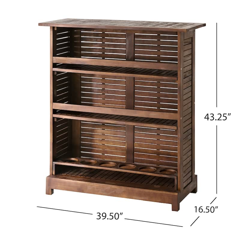 Riviera Acacia Wood Bar Table with Storage by Christopher Knight Home - 39.50"L x 16.50"W x 43.25"H