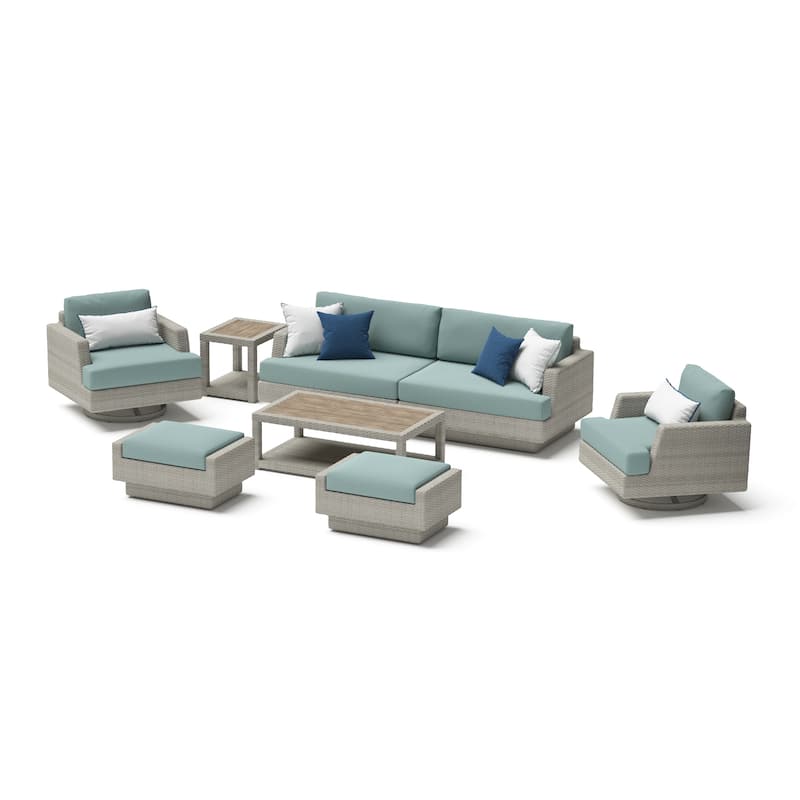 Portofino Comfort 17 Piece Sunbrella Outdoor Motion Wood Estate Set
